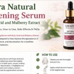 Amaira Natural Lightening Serum with Kojic Acid and Mulberry Extract for dark spots and uneven skin tone. amaira natural lightening serum with kojic acid and mulberry extract
